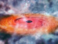 Vue d'artiste d'un trou noir. // Source : NASA/CXC/M. Weiss (photo recadrée et modifiée)
