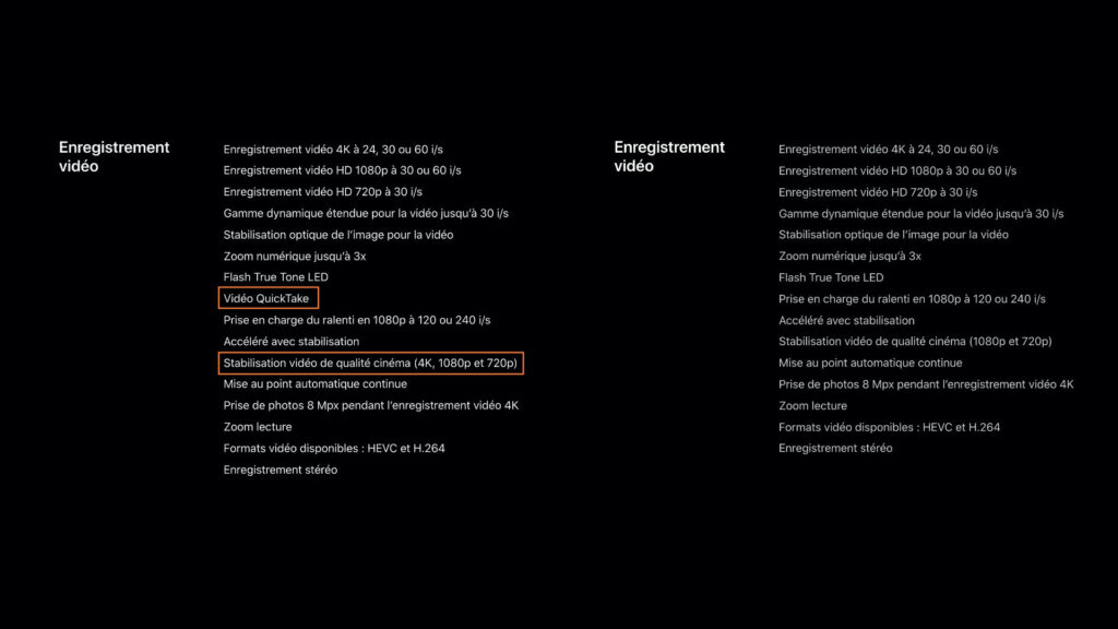 En vidéo, à gauche l'iPhone SE ; à droite l'iPhone XR // Source : Montage Numerama En vidéo, à gauche l'iPhone SE ; à droite l'iPhone XR // Source : Montage Numerama