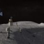 Vue d'artiste de la mission Artémis sur la Lune. // Source : Wikimedia/CC/Nasa
