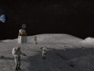 Vue d'artiste de la mission Artémis sur la Lune. // Source : Wikimedia/CC/Nasa