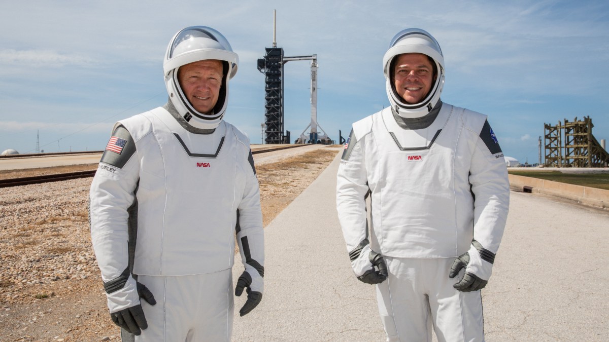 Douglas Hurley et Robert Behnken. // Source : Flickr/CC/Nasa Kennedy (photo recadrée)