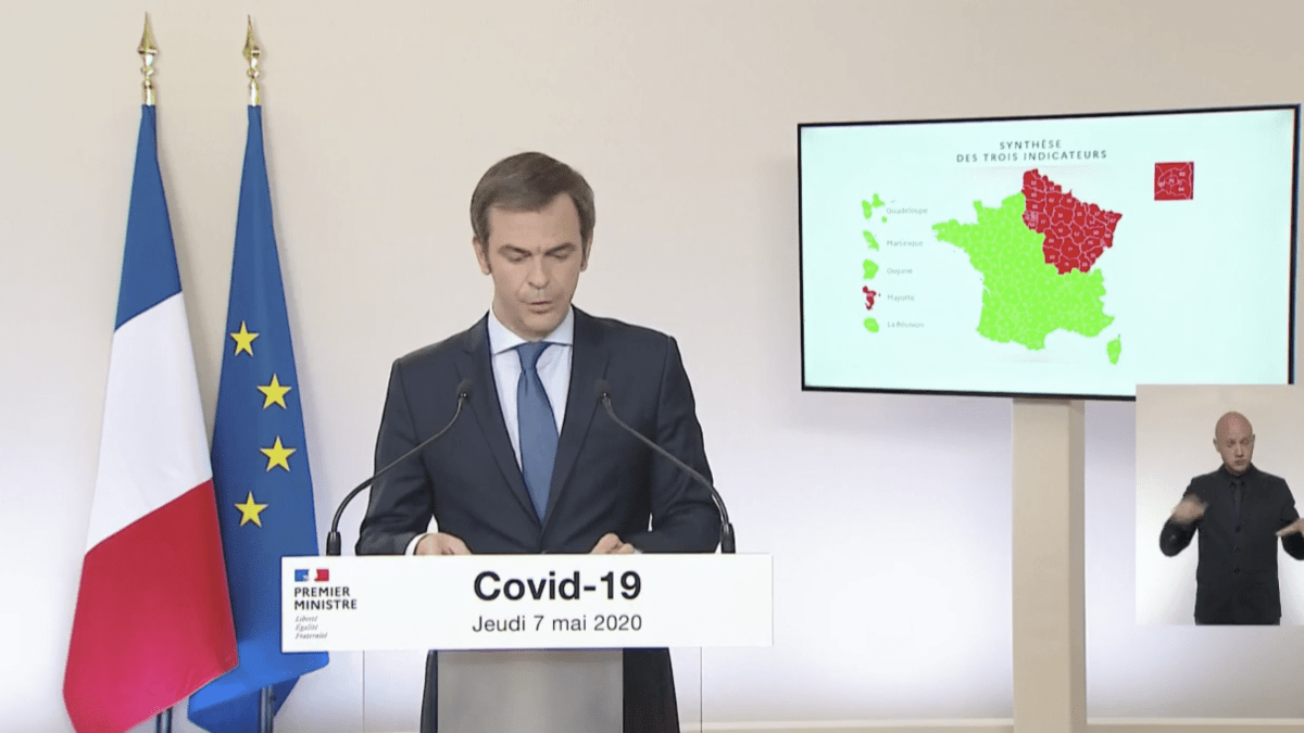 Olivier Véran et la carte finale // Source : Gouvernement