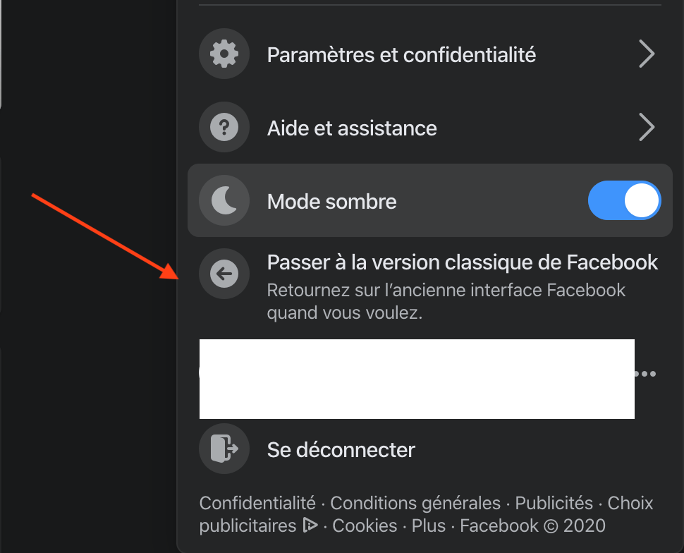 Revenir à l'ancien Facebook // Source : Capture d'écran Numerama Revenir à l'ancien Facebook // Source : Capture d'écran Numerama