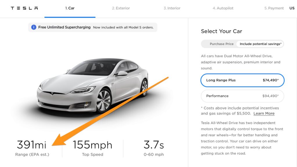 Autonomie Tesla Model S // Source : Tesla Autonomie Tesla Model S // Source : Tesla