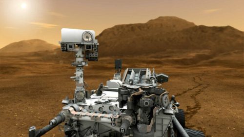 Vue d'artiste de Curiosity. // Source : NASA/JPL-Caltech (photo recadrée)