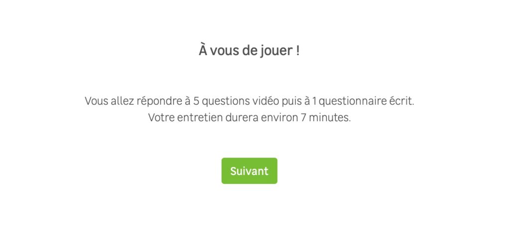 Le début d'un entretien vidéo différé // Source : Capture d'écran Numerama Le début d'un entretien vidéo différé // Source : Capture d'écran Numerama