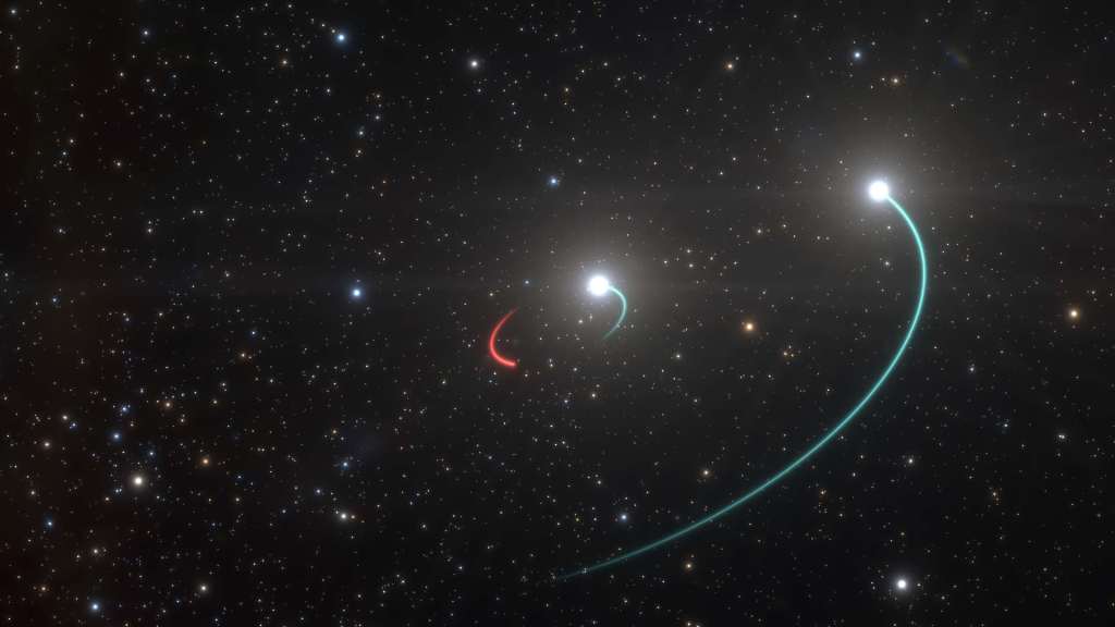 Le système triple HR 6819. // Source : ESO/L. Calçada (photo recadrée)