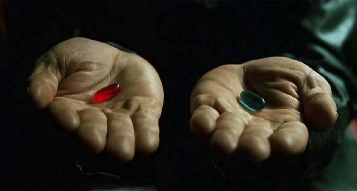 Les deux pilules dans Matrix // Source : Matrix