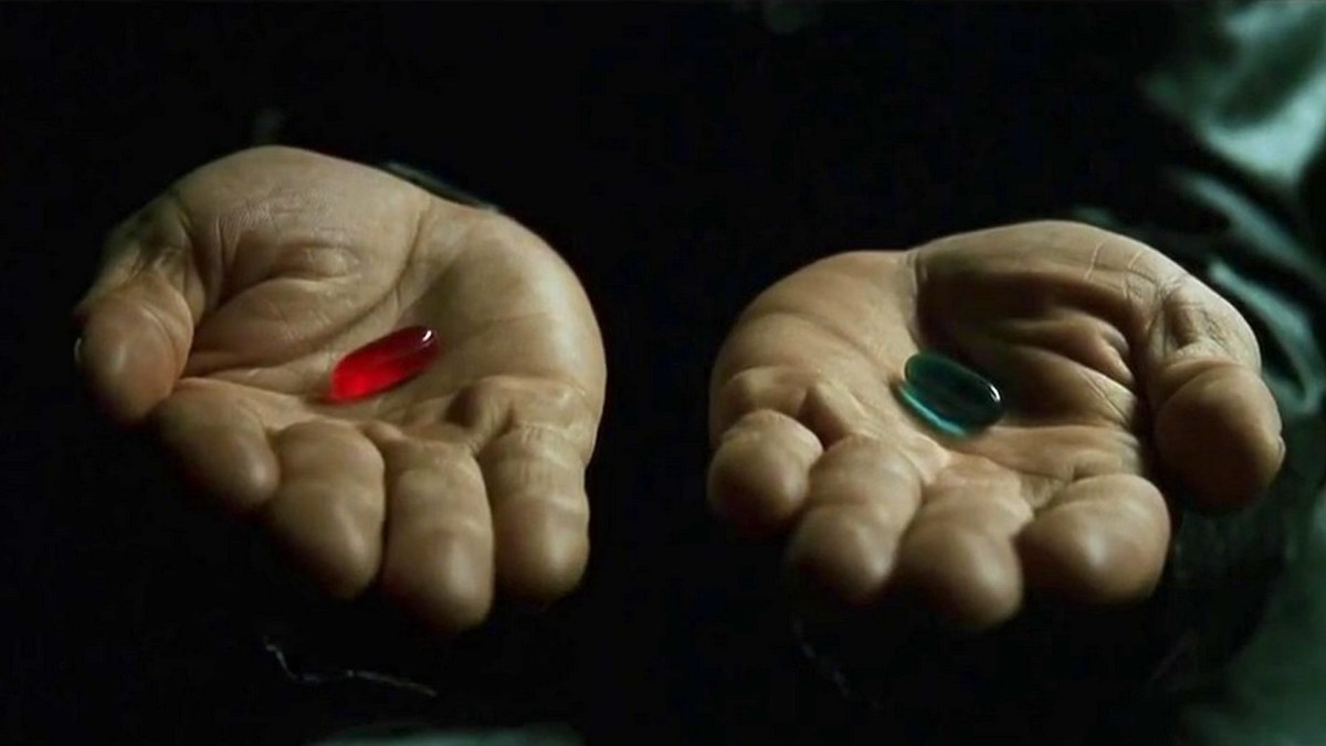 Les deux pilules dans Matrix // Source : Matrix