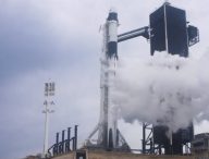 La fusée Falcon9 le 27 mai 2020. // Source : Capture d'écran YouTube Nasa