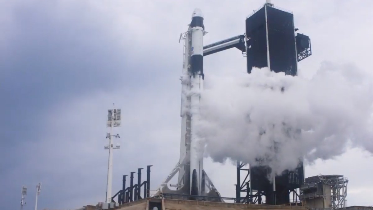 La fusée Falcon9 le 27 mai 2020. // Source : Capture d'écran YouTube Nasa