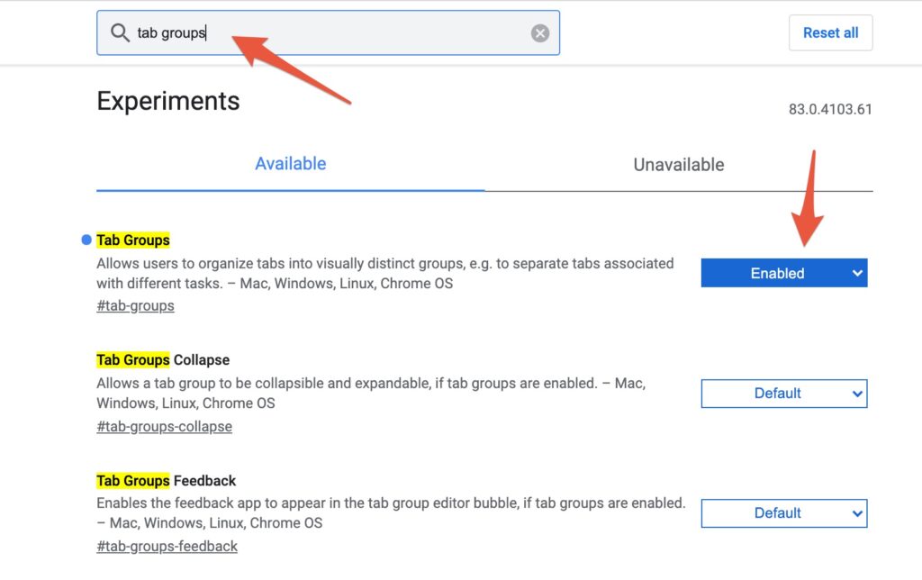 La page "experiments" de Google Chrome La page "experiments" de Google Chrome