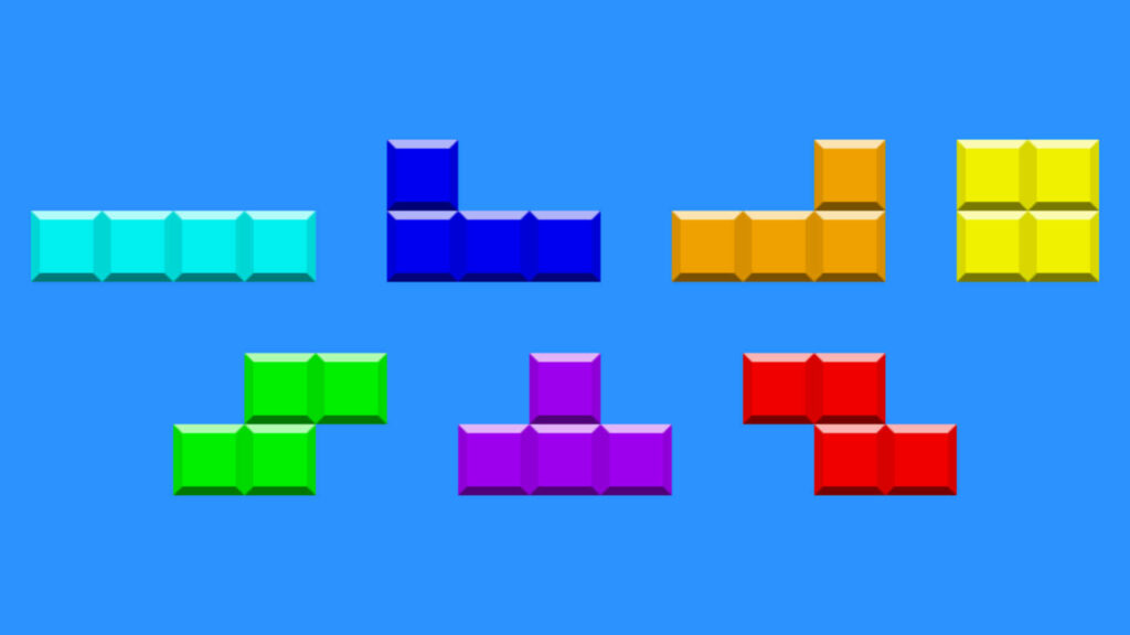 Les pièces de Tetris // Source : Wikimedia