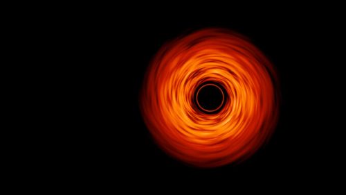 Visualisation d'un trou noir. // Source : NASA’s Goddard Space Flight Center/Jeremy Schnittman (photo recadrée et modifiée)