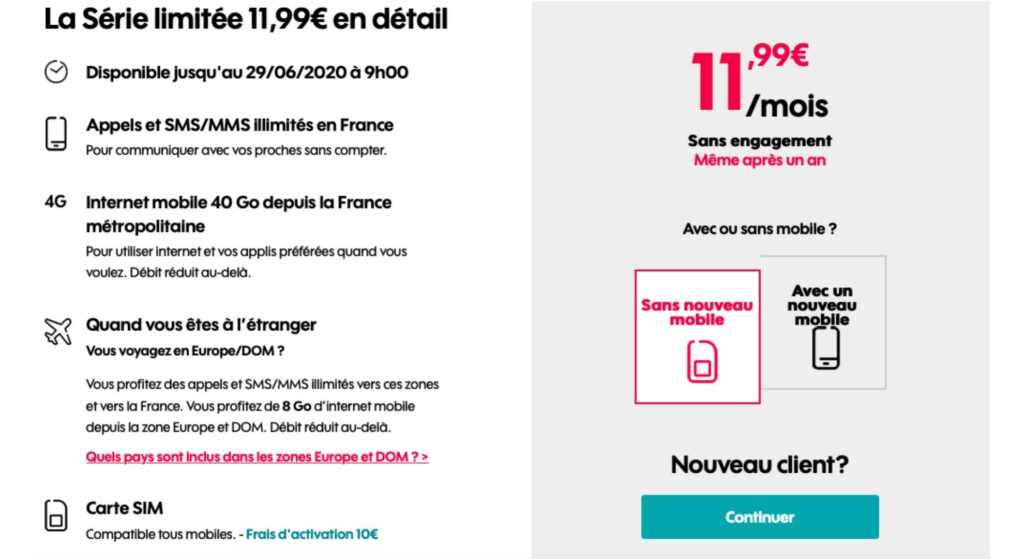 Le forfait en question // Source : capture d'écran de sosh.fr Le forfait en question // Source : capture d'écran de sosh.fr