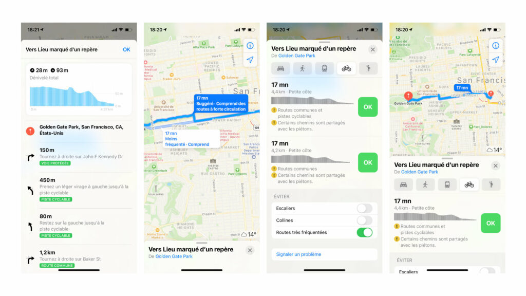 Apple Maps sur iOS 14 bêta (version amenée à changer) // Source : Capture d'écran Numerama