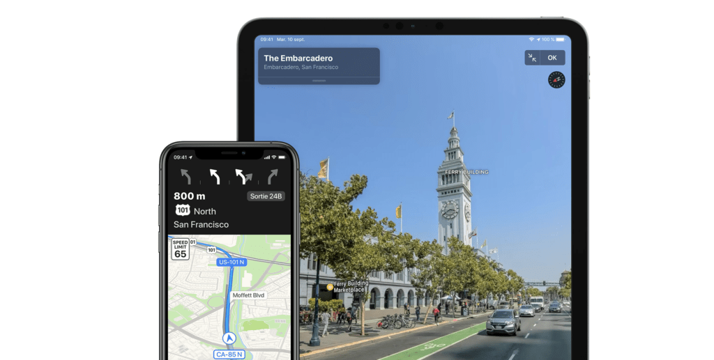 Apple Plans a ajouté des visualisation à la Street View en 2019 // Source : Apple Apple Plans a ajouté des visualisation à la Street View en 2019 // Source : Apple