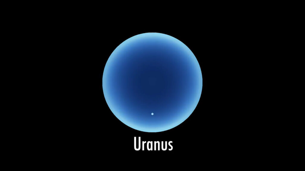 Un coucher de Soleil dans le ciel vu d'Uranus. // Source : Capture d'écran YouTube Nasa Video