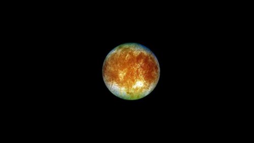 Europe, l'une des lunes de Jupiter. // Source : Flickr/CC/Marc Van Norden (photo recadrée et modifiée)