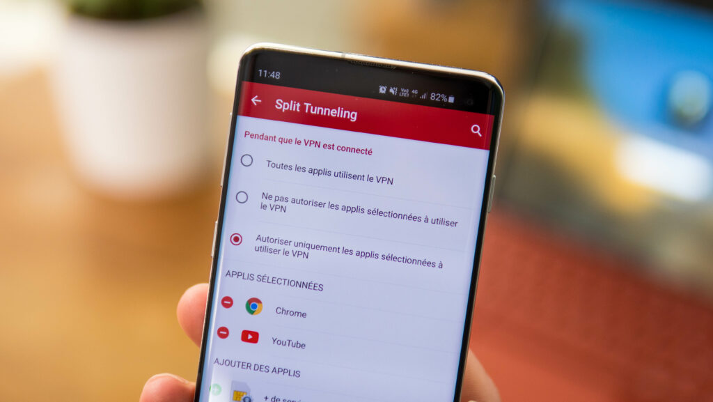 Le split tunneling permet de circonscrire la connexion VPN a des applications précises. Le split tunneling permet de circonscrire la connexion VPN a des applications précises.