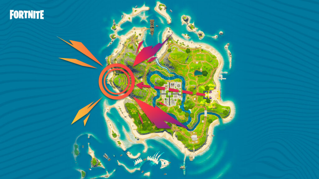 Lieu où se trouve le grand écran de Fortnite // Source : Epic Games Lieu où se trouve le grand écran de Fortnite // Source : Epic Games