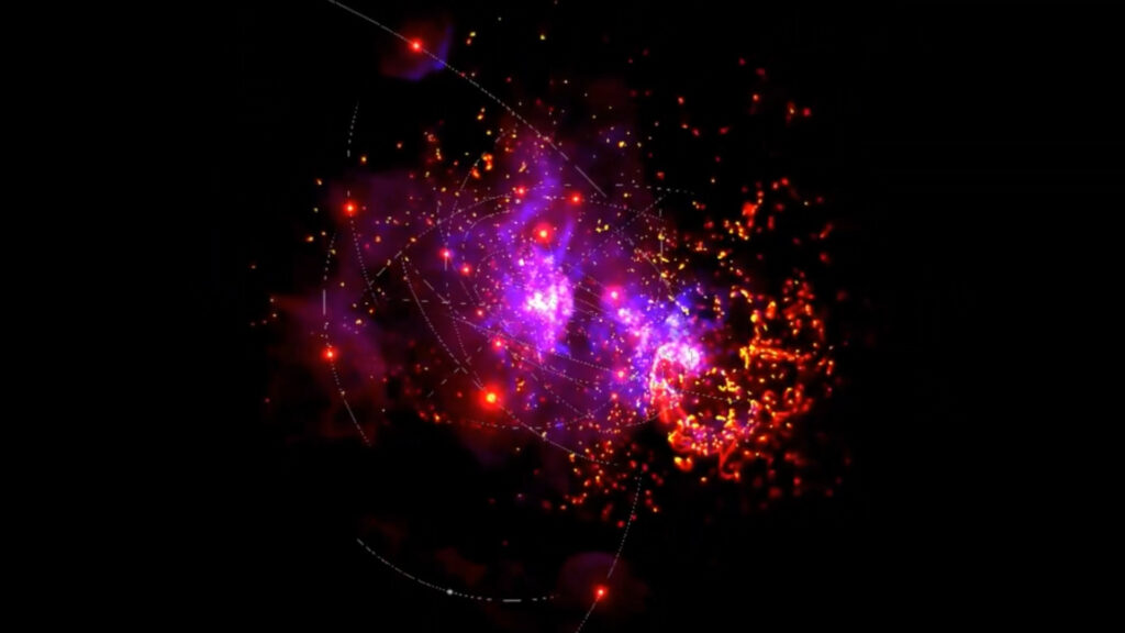 La visualisation « Galactic Center VR ». // Source : Capture d'écran YouTube Chandra X-ray Observatory