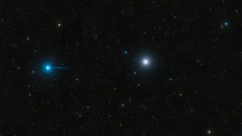 Région du ciel occupée par la galaxie naine de Kinman. // Source : ESO/Digitized Sky Survey 2. Acknowledgement: Davide De Martin (photo recadrée)