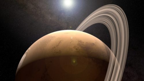 Représentation de la planète Mars avec des anneaux. // Source : Flickr/CC/Kevin Gill