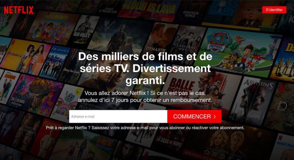 Capture d'écran Netflix France le 30 juin 2020