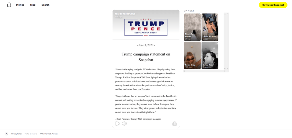 realdonaldtrump Snapchat realdonaldtrump Snapchat