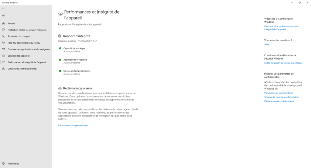 Redémarrage à zéro Redémarrage à zéro