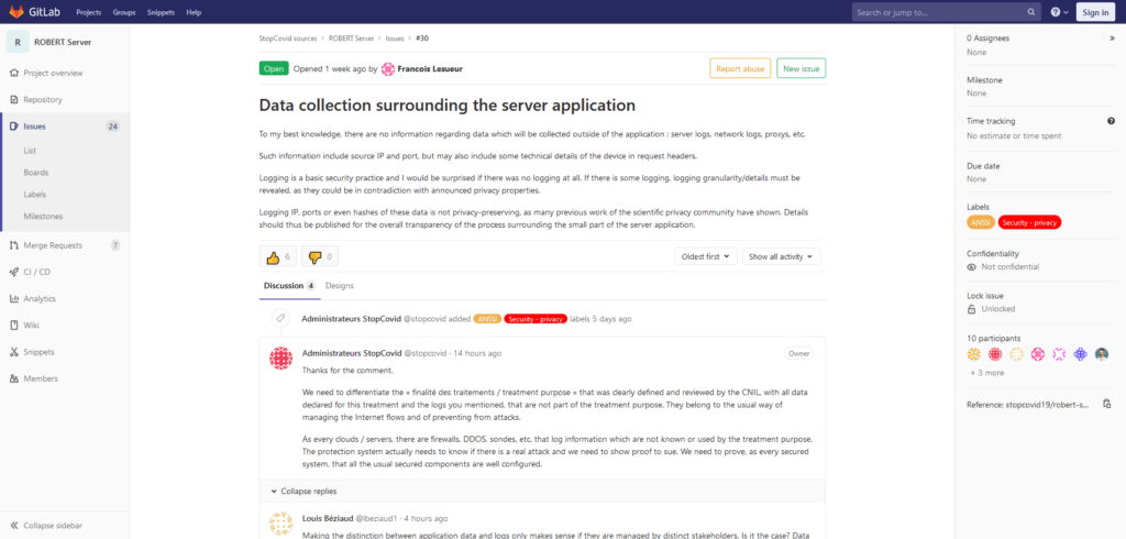 StopCovid GitLab StopCovid GitLab