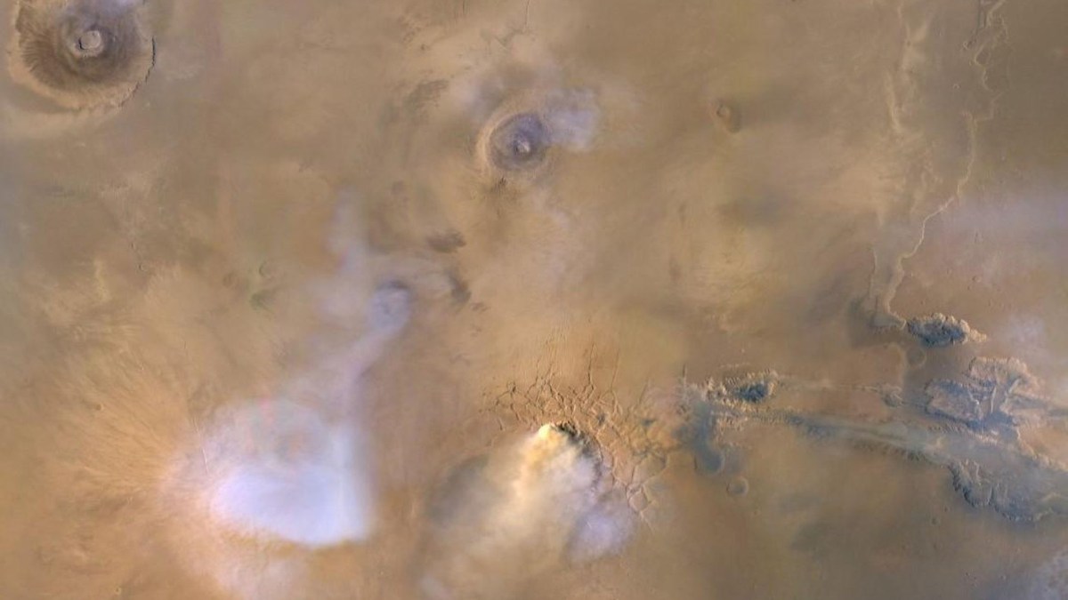 Tempête de poussière sur Mars. // Source : NASA/JPL-Caltech/MSSS (photo recadrée)