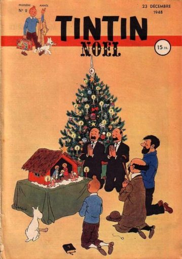 Sur les forums d'extrème droite, on aime partager cette image de Tintin agenouillé devant une crèche
