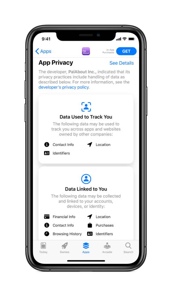 Les nouvelles informations sur l'App Store // Source : Capture d'écran Apple Les nouvelles informations sur l'App Store // Source : Capture d'écran Apple