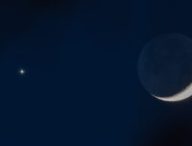 La Lune et Vénus en 2018. // Source : Flickr/CC/Glenn Beltz (photo recadrée)