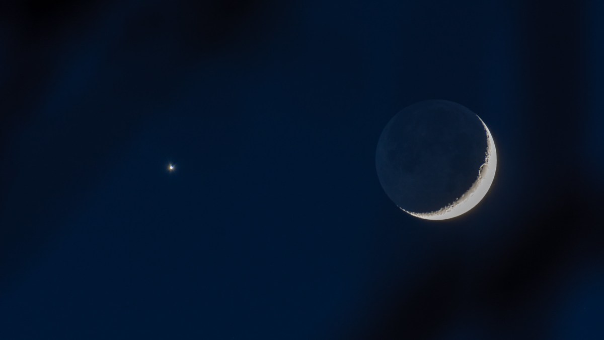 La Lune et Vénus en 2018. // Source : Flickr/CC/Glenn Beltz (photo recadrée)