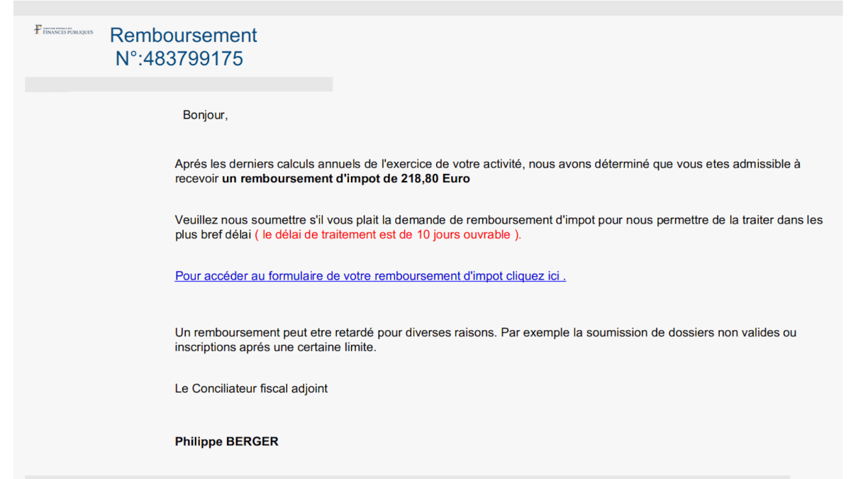 Cet email revient régulièrement, sans qu'on ne puisse rien y faire. // Source : Numerama