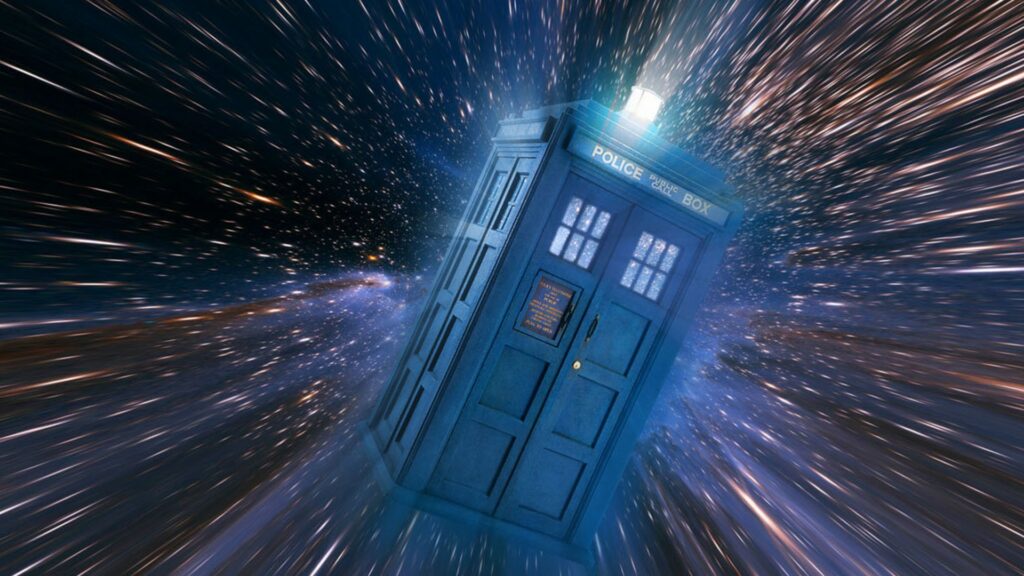 Le tardis de Doctor Who dans son vortex temporel.  // Source : BBC