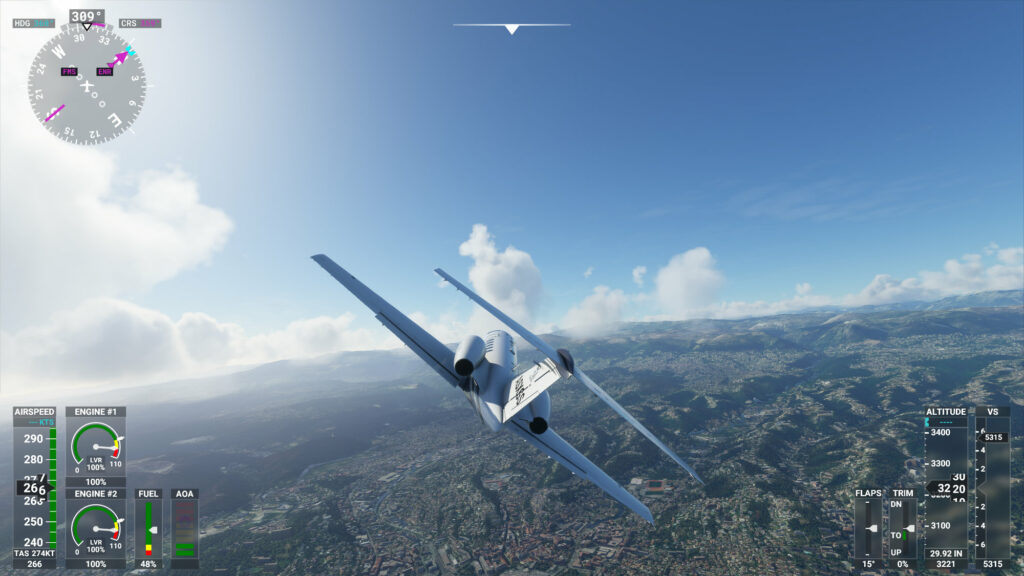 Flight Simulator 2020 sur PC // Source : Capture d'écran Numerama