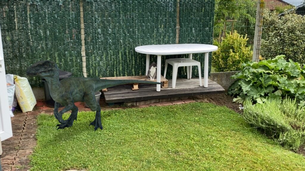 Les dinosaures Google en réalité augmentée // Source : Maxime Claudel pour Numerama