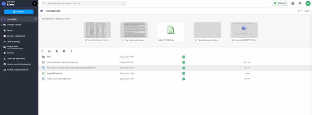 L''interface de kDrive est très intuitive. L''interface de kDrive est très intuitive.