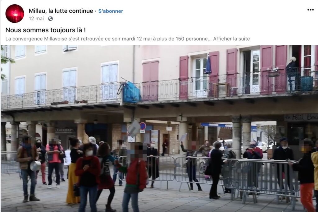 Petit rassemblement du 12 mai 2020 // Source : Facebook/floutage Numerama Petit rassemblement du 12 mai 2020 // Source : Facebook/floutage Numerama