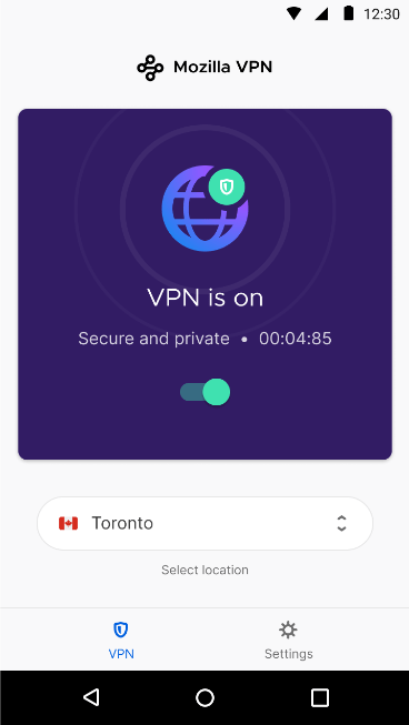 Mozilla VPN mobile