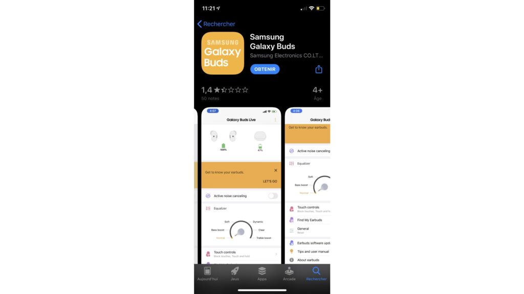 Fuite Galaxy Buds Live (App Store) // Source : Maxime Claudel pour Numerama Fuite Galaxy Buds Live (App Store) // Source : Maxime Claudel pour Numerama