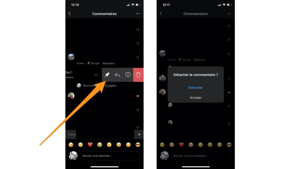 Épingler un commentaire sur Instagram // Source : Maxime Claudel pour Numerama Épingler un commentaire sur Instagram // Source : Maxime Claudel pour Numerama