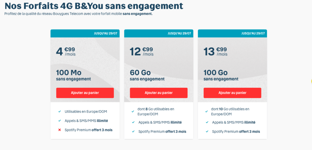 Voici les autres offres disponibles jusqu'au 29 juillet