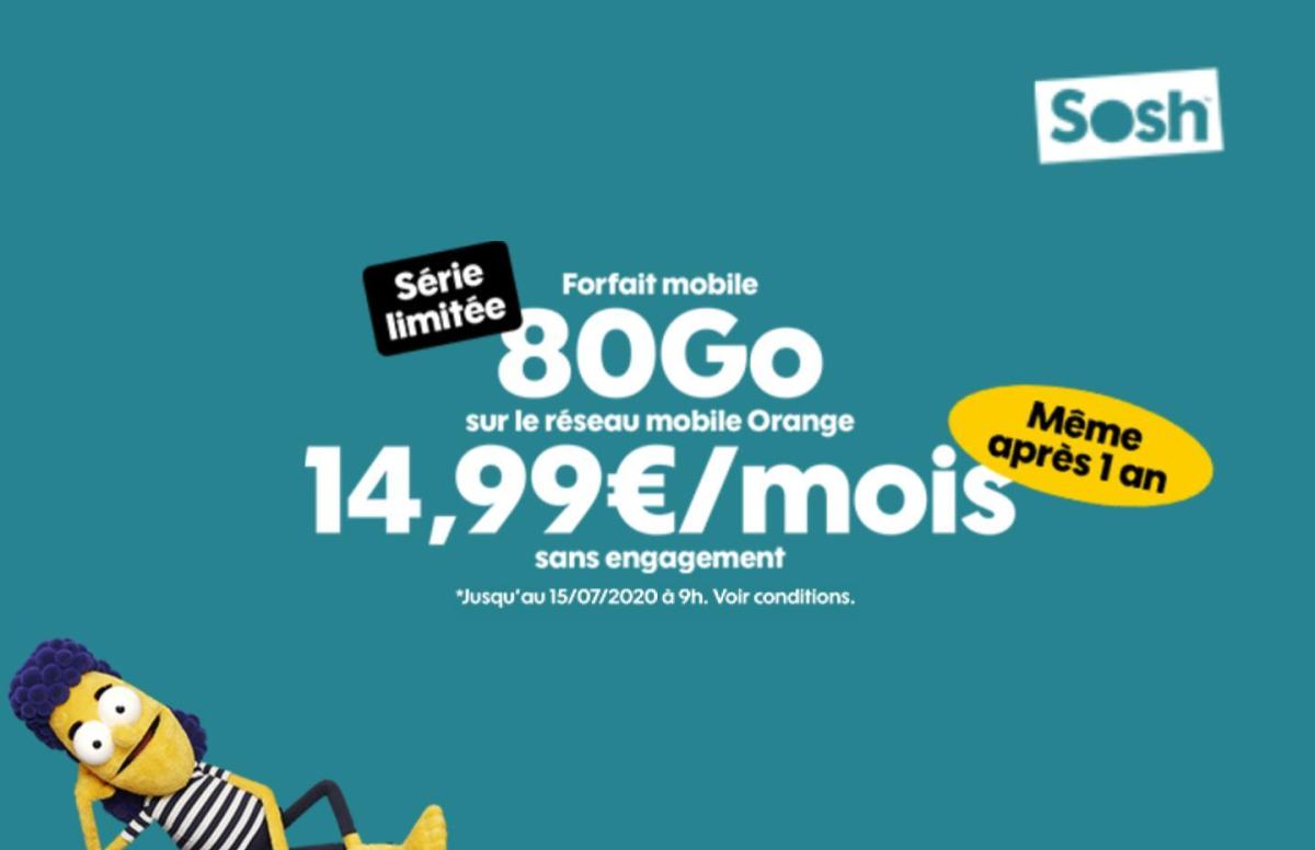 Sosh 80 Go 15 juillet