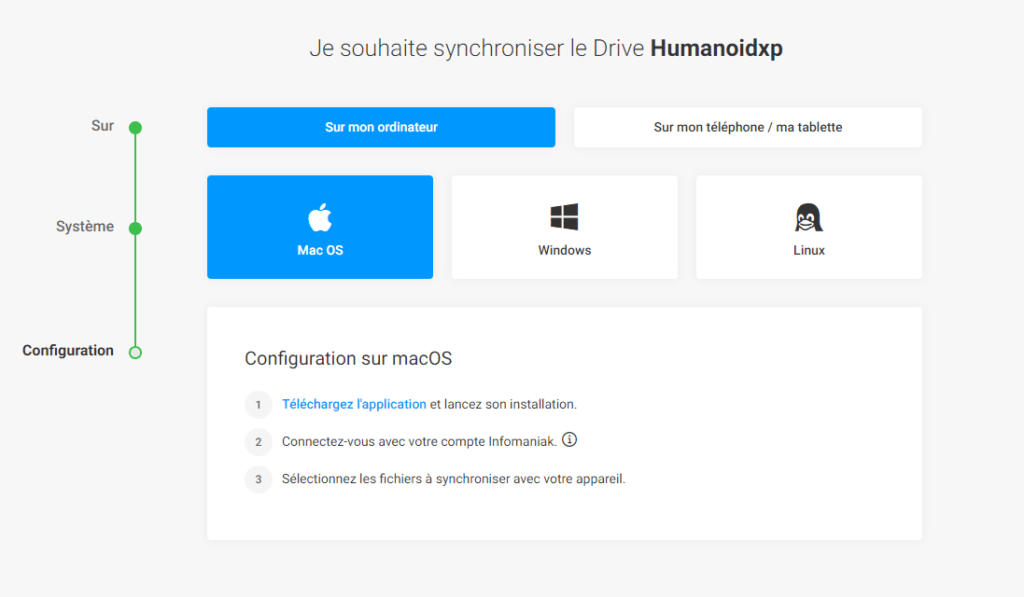 Quel que soit votre appareil, kDrive dispose d'applications dédiées pour synchroniser vos fichiers. Quel que soit votre appareil, kDrive dispose d'applications dédiées pour synchroniser vos fichiers.