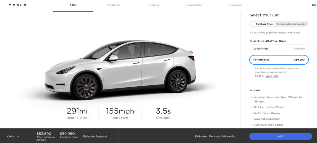 Le nouveau prix US d'un Model Y de Tesla // Source : electrek